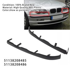 2PCS Front Bumper Headlight Lower Molding Trim Pour BMW 3 Series E46 4Door H08