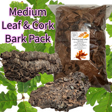 Leaf Litter & Cork Bark Pack Bioactive Terrarium Reptile Snail Millipede 3 Sizes