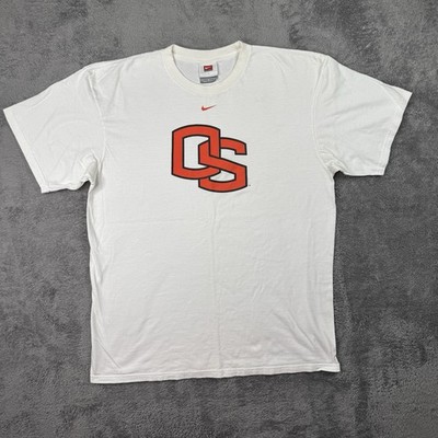 Vintage Nike Oregon State Beavers Shirt Center Swoosh Script Logo Crew Neck Tee
