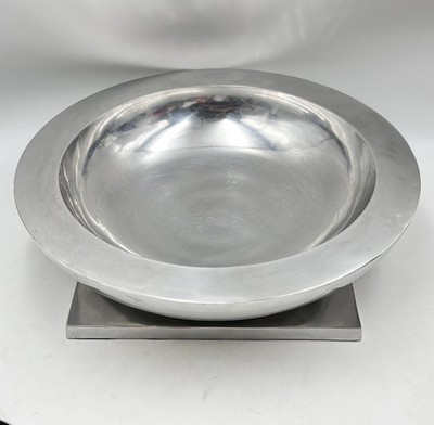 Vintage Michael Graves Cast Aluminum Pedestal Bowl Centerpiece Signed Heavy 9lbs