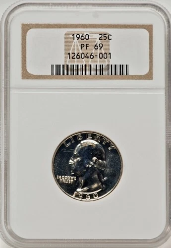 1960 Washington Quarter PF 69 NGC Silver Proof 25c Coin