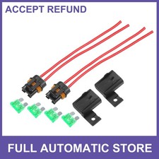 TWO Inline Fuse Holder ATO/ATC Holder 30A 12A Gauge Wiring Harness with Cover