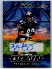 2025 Leaf Football Nation #NA-YT1 Yancey Thigpen Auto 4/7 Blue Lava