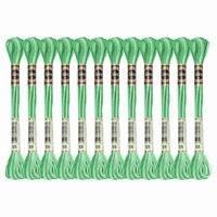 12 SträNge Stickgarn, Polyester FüR Kreuzstich, HellgrüN (12 Stk)