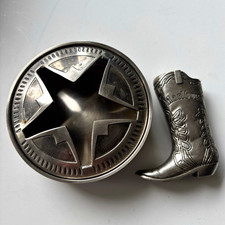 Marlboro Werbe-Feuerzeug Metall, Western Cowboy-Stiefel/Sporn, silber