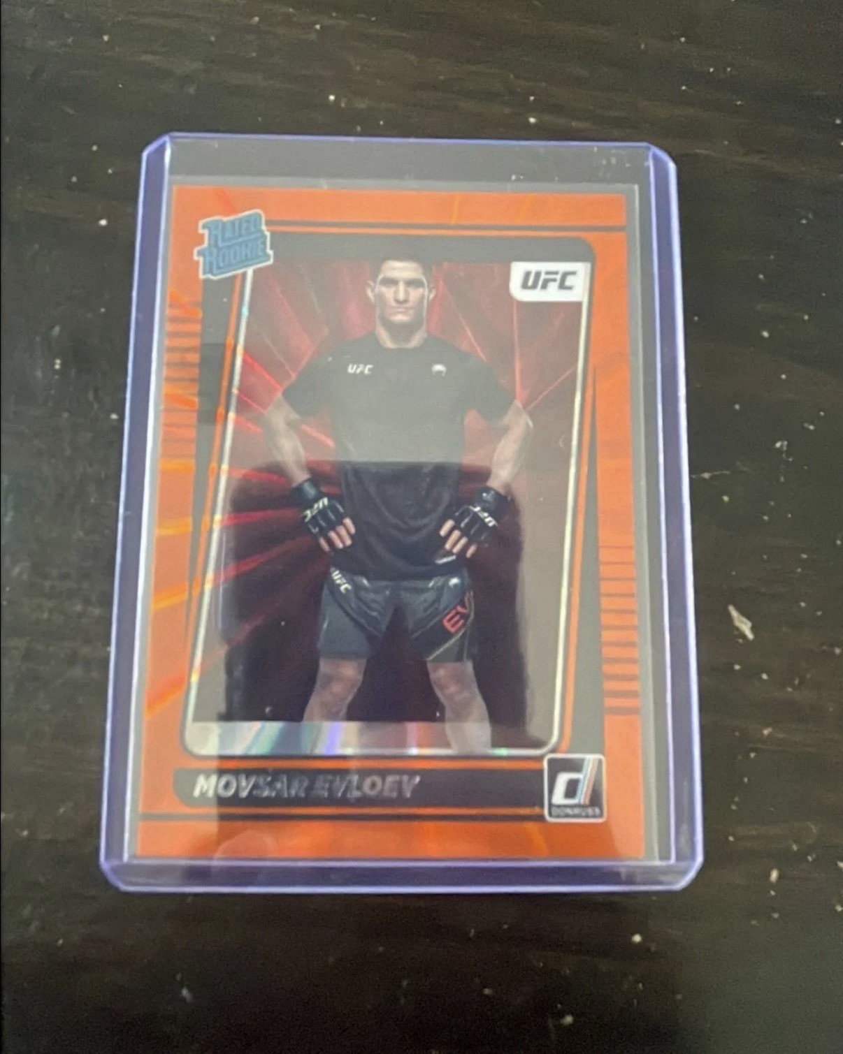 2022 Donruss UFC - Rated Rookie Movsar Evloev #218 Holo Orange Laser (RC)