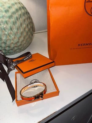Hermès  Armband Mini Clic Kelly  Emaille Rose/Gold/Orange