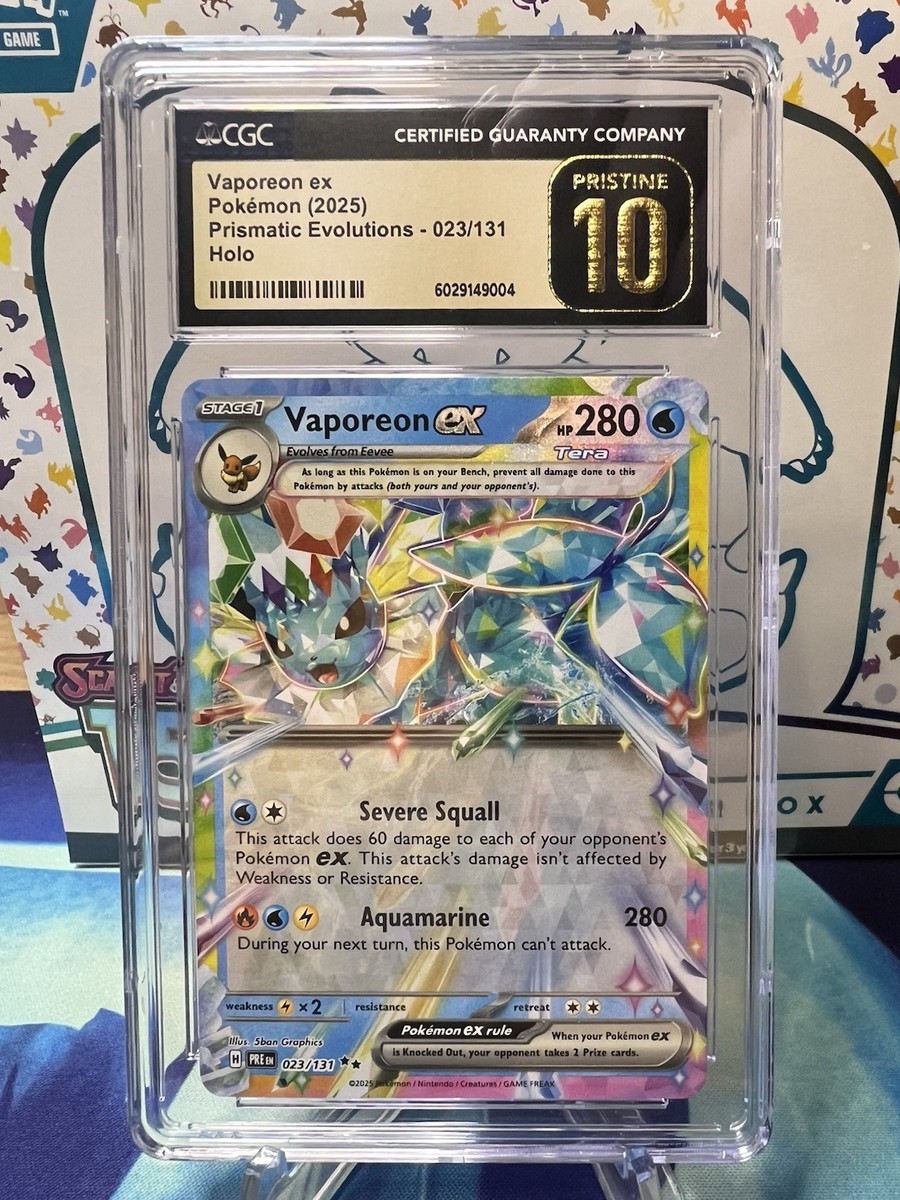 Pokemon - Vaporeon ex CGC Pristine 10 - Prismatic Evolutions 023