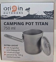 Origin Outdoors Camping Topf, Titan, 750Ml, Mit Deckel