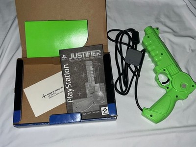 Konami Justifier Green Light Gun Sony PlayStation 1 PS1 Excellent / RARE