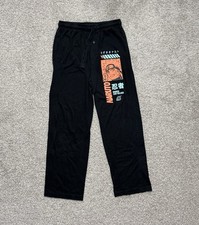 Naruto Shippuden Mens Small Black Pajama Lounge Pants Anime Graphic Straight Leg
