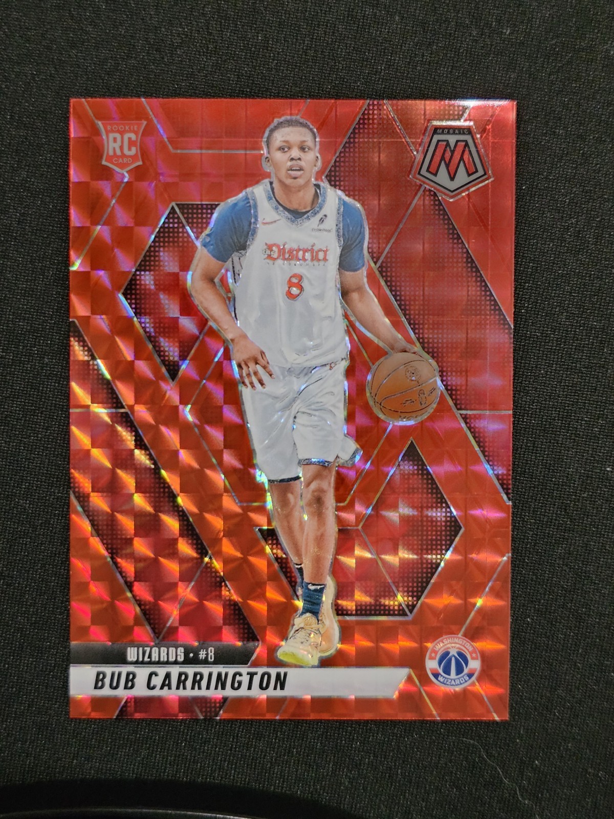 2024-25 Panini Mosaic BUB CARRINGTON RC Red Mosaic Prizm Washington Wizards #206