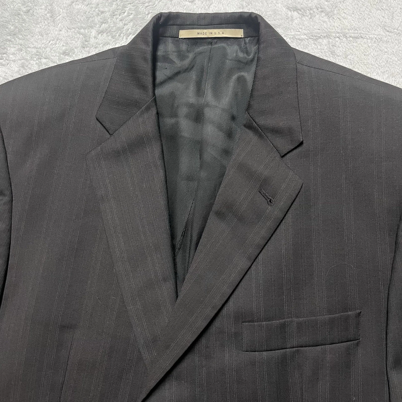 Blazer Burberry London uomo 42S lana a righe antracite Kensington cappotto sportivo USA