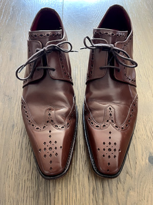 Jeffrey West Derby Brogue Shoes Mens UK7.5/8 EU41 Brown