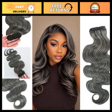 10 Inch Salt  Pepper Grey Body Wave Human Hair Bundles - Soft, Thick, No Tangle