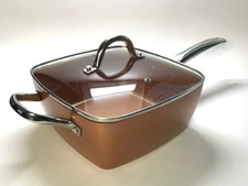 COPPER CHEF 9.5 IN SQUARE COOKING PAN - 4PC SET W/INSTRUCTIOINS BOOKLET