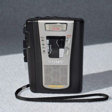 Sony Cassette-Corder TCM-459V Black Silver Tested Working W Strap
