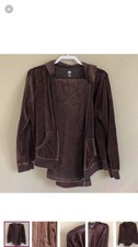 Women  s S/M Matching Velour Set Brown With Flaws. Vintage Track Suit Y2K