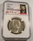 1964-D NGC MS65 SILVER KENNEDY HALF DOLLAR VERY NICE MULTI-COLOR TONE 50c MS 65