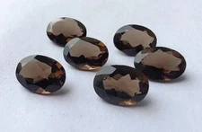 AAA+ Natural Smoky Quartz Faceted Oval Shape Loose Gemstone