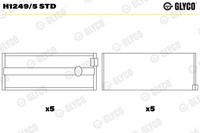 1 X Kurbelwellenlager Glyco H1249/5 STD FüR Nissan NP300 Navara