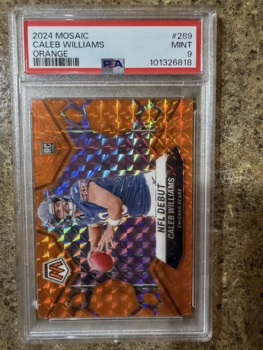 2024 Panini Mosaic Caleb Williams #289 NFL Debut Orange Prizm PSA 9 110/199