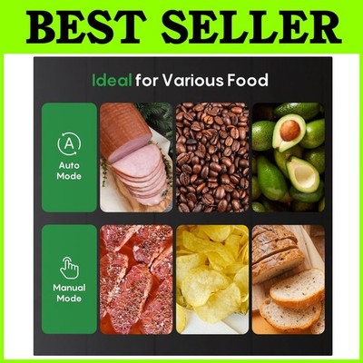 Vacuum Sealer with Widened Heating Strip for Superior Seals