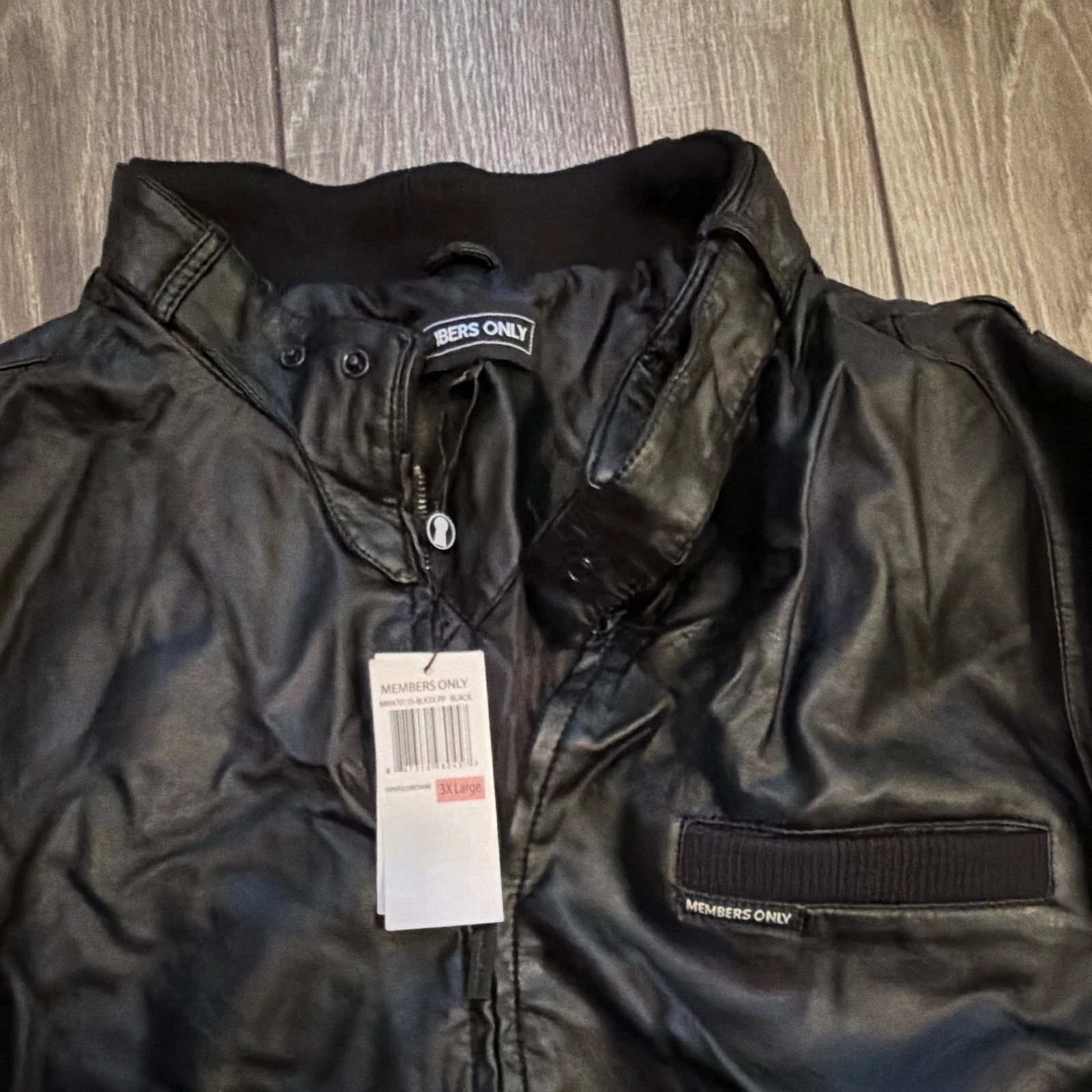 Members Only Iconic Racer Men's Black Full Zip Polyurethane Lined 2XL/3XL image 4