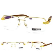 Men's CLASSY Elegant Sophisticated Retro Style Clear Lens EYE GLASSES Gold Frame