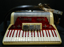 Vintage Red White Settimio Soprani Accordion L430 / 89 In Original Case GD-VG