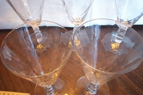 5 tallos de obleas ópticos de diamante de cristal Cambridge 6,75" vasos de agua ver fotos - Imagen 3 de 5