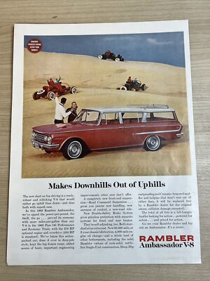 Rambler Ambassador V-8 Wagon Car 1962 Vintage Print Ad Life Magazine