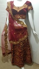 Indian Pakistani heavy Bridal choli Maroon with mirror work on ...Choli Set new