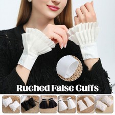 Women Girls Fake Flared Arm Cover Fake Sleeve Detachable Thin Blouse 1pair