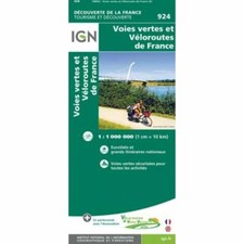 Greenways & Cycle Routes France + EuroVelo planning map IGN 924 1:1Million SALE