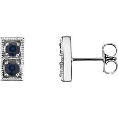 Orecchini In Argento 925 Con Zaffiro Blu – Incastonatura A Griffe, Pietra 5 Mm, Regalo Di Settembre
