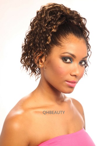Cherish Synthetic Drawstring Curly Hair Extension Ponytail - Madrid Girl - Picture 2 of 27