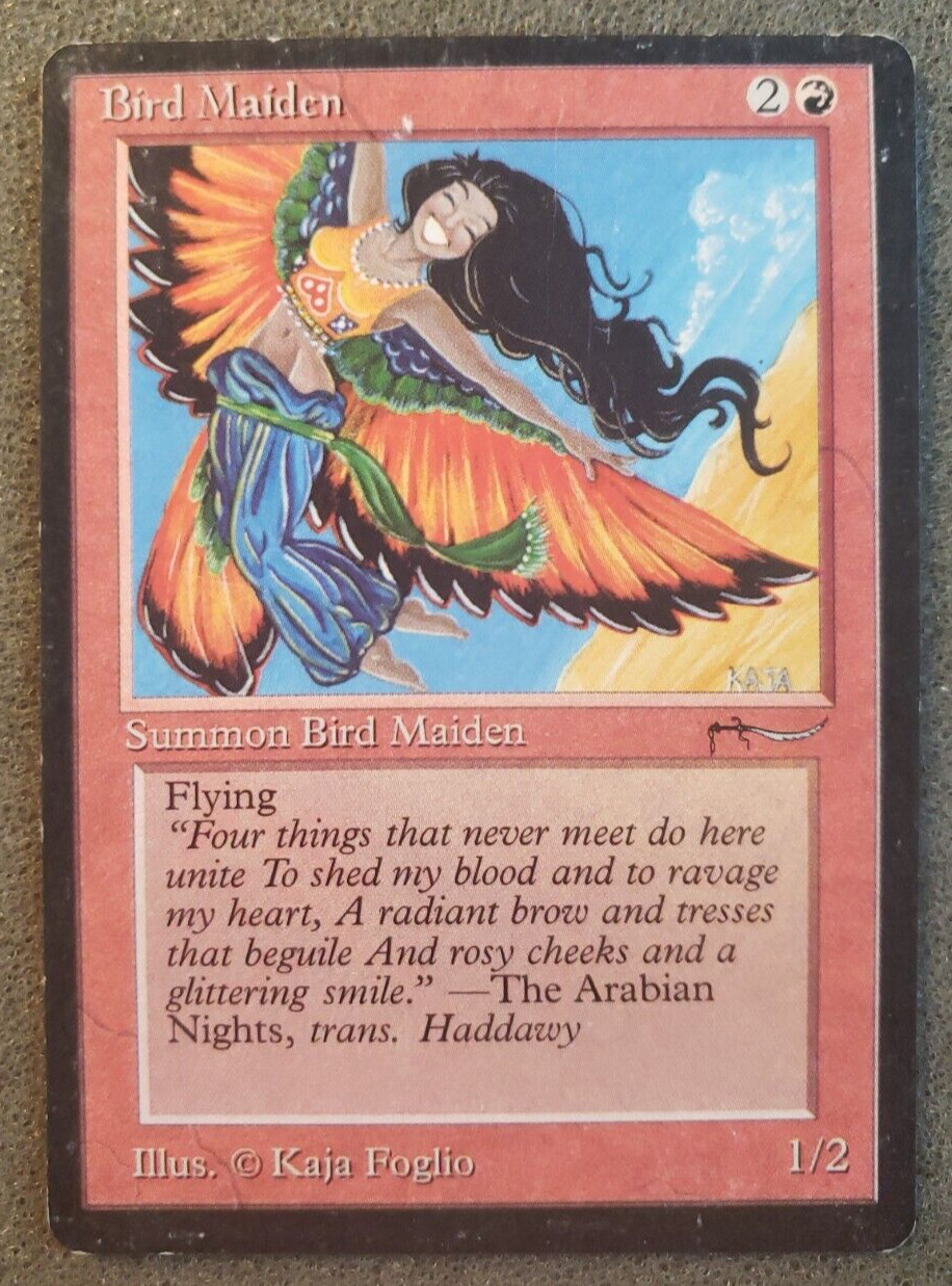 MTG Bird Maiden (Light) Arabian Nights Regular Common Played (DS3D1PE)..........