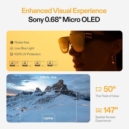Xreal One 3DoF Smart AR Brille mit X1 Chip 147 Zoll 50° FOV 120Hz Riesenbildschirm - Bild 6 von 9
