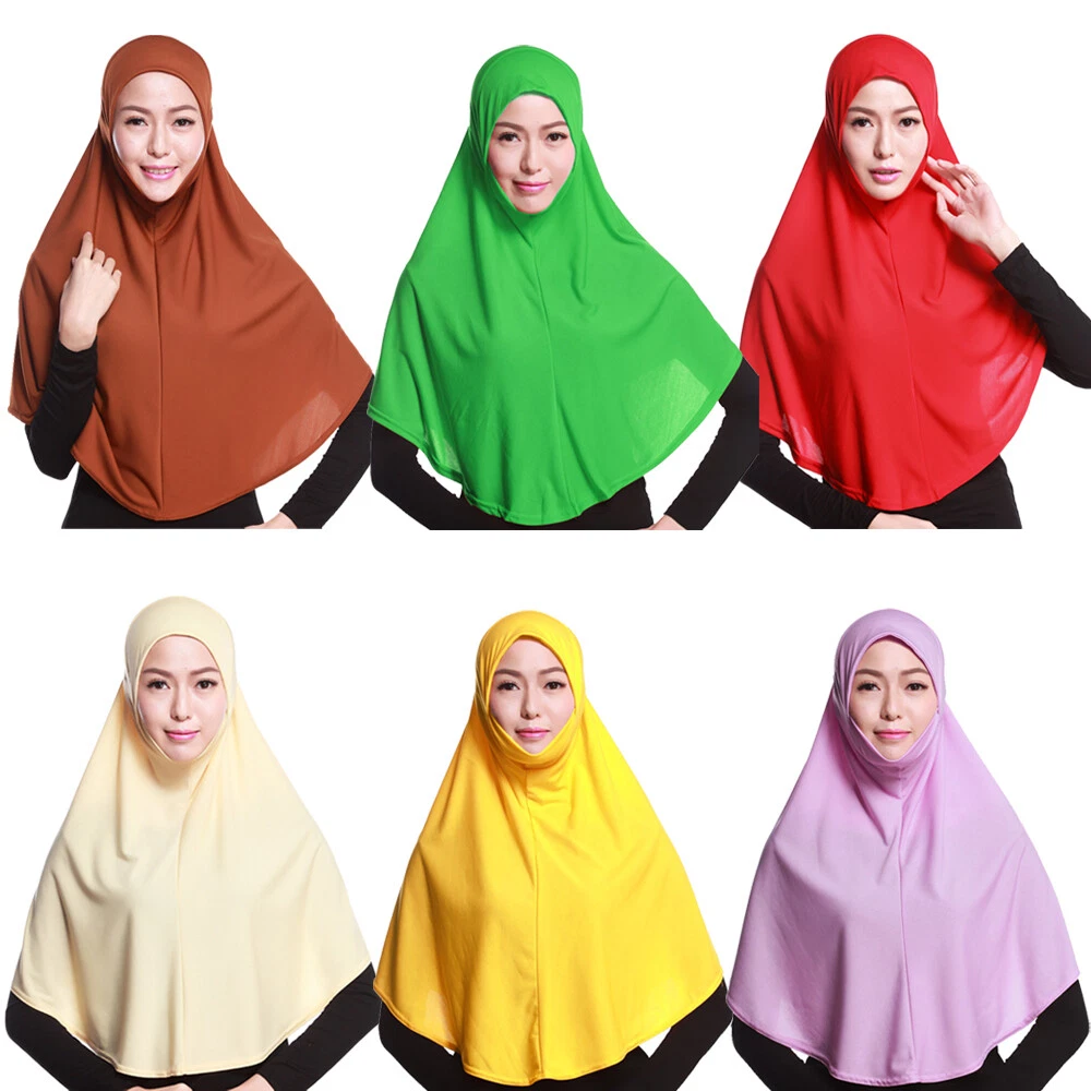 Muslim Women Scarf Hijab Amira Islamic Plain Full Cover Wrap Headscarf Shawls