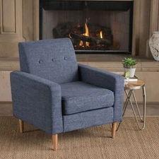 Stratford Mid Century Modern Fabric Club Chair