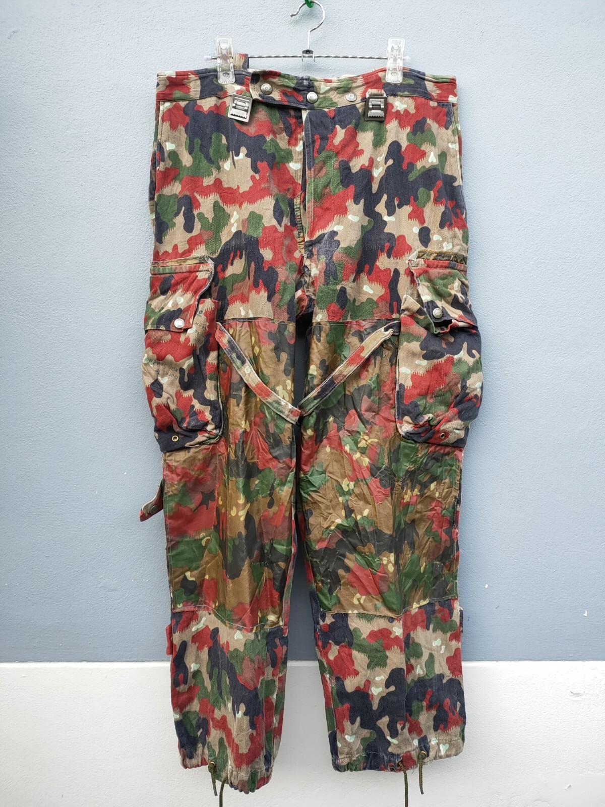 Swiss Army Camo Trouser Alpenflage Red Camouflage Combat Vintage - Foto 3