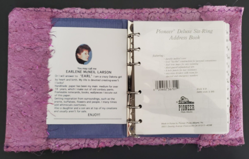 Handmade Paper Address Book Cover Sisterhood Earlene McNeil Larson 7.5" X 6" - Picture 2 of 6