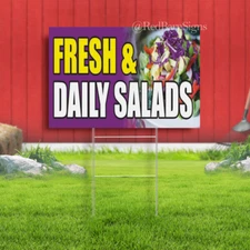 FRESH DAILY SALADS Advertising Yard Sign Organic Food Farm Healthy