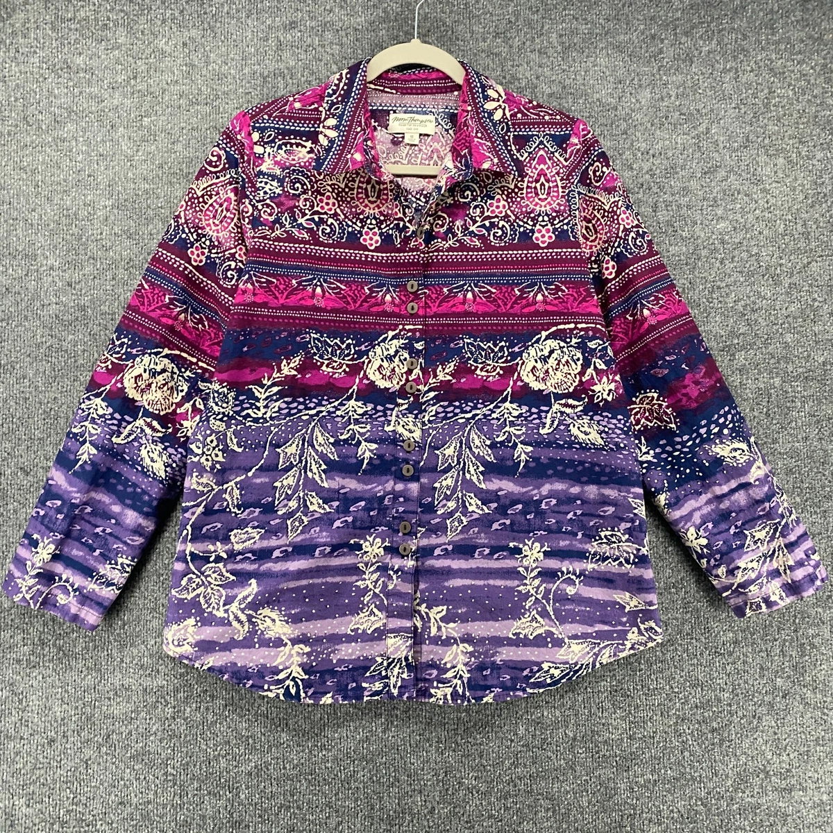 Haut Tunique Femme Norm Thompson - Taille Plus 1X, Couleur Prune, Manches 3/4 - Occasion Très Bon état