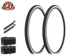 ALTA Bicycle 26" x 1-3/8" Black/White AL-7032 (2) Bicycle 26" Tires,Tube,Levers