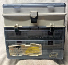 PLANO 1234 TACKLE BOX stow away 3 drawer fishing vintage organizer storage tan