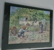 Van Gogh Print 12" x 9.5" The Garden of the Asylum Art Post-Impressionism 