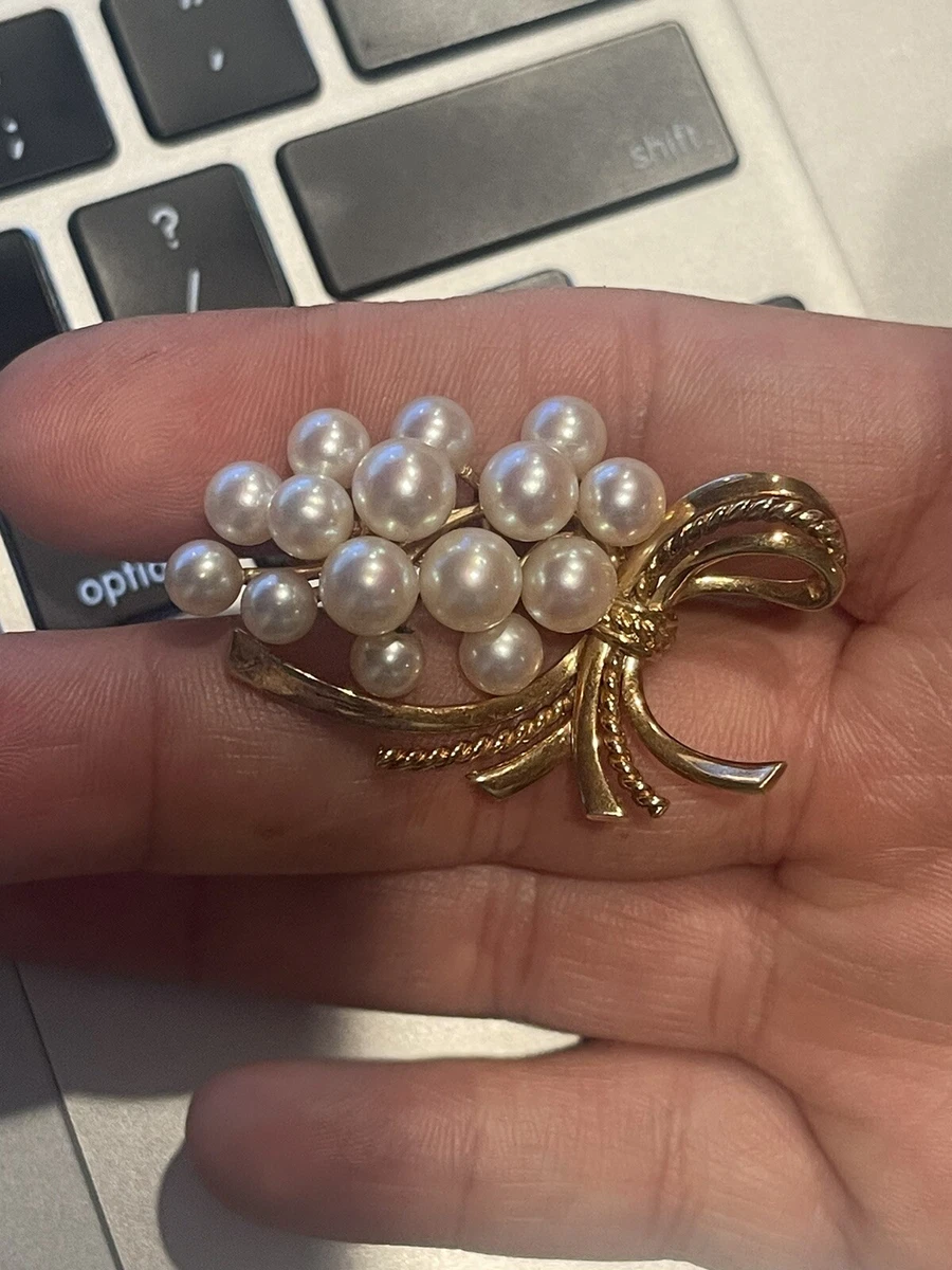 Mikimoto Pearl 14k Yellow Gold Fine Brooches & Pins for sale | eBay