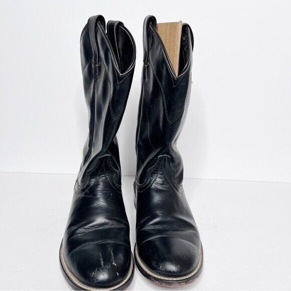 Laredo Leather Black Western Cowboy Cowgirl Boots… - image 2
